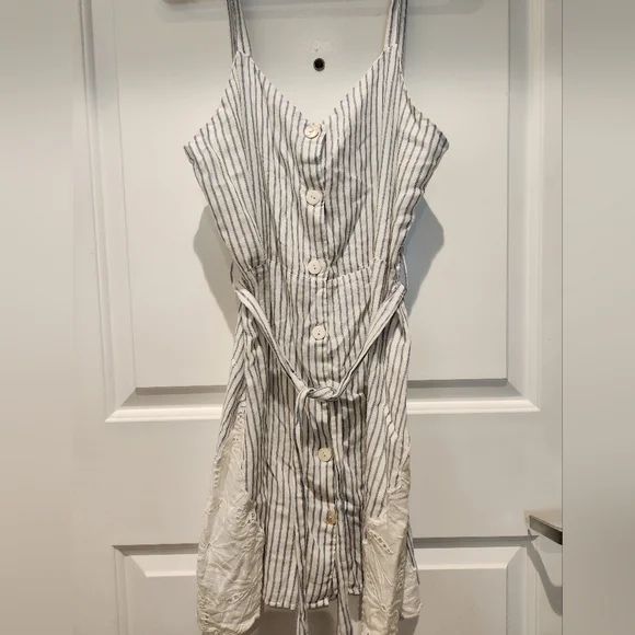Zara TRF collection blue and white striped summer dress - Picture 2 of 4
